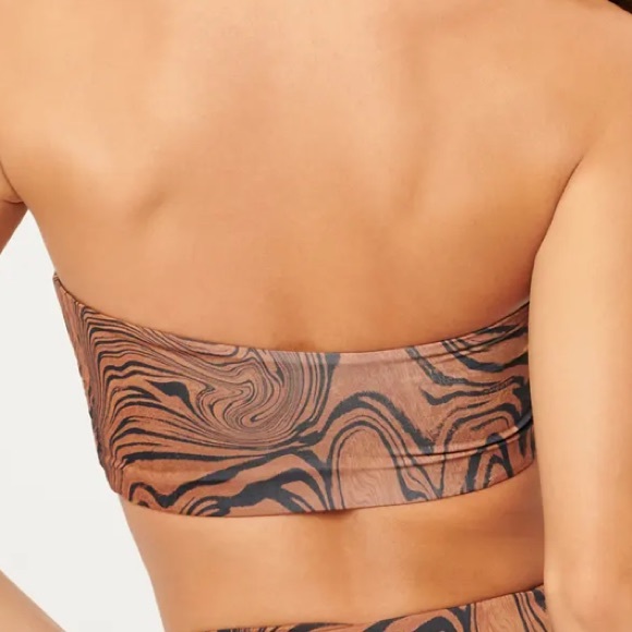 Good American Chia Black Better Band Strapless Reversible Swim Top Size 2 Medium - Picture 2 of 7